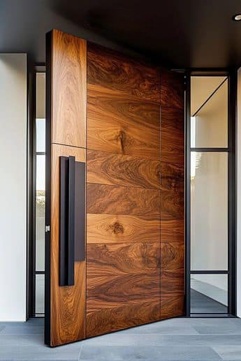 Puerta de entrada premium metal y madera
